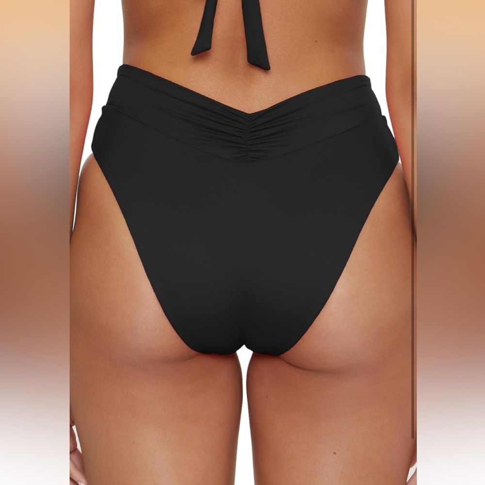 Весса High Waisted Shirred Bikini Bottom, Cheeky Coverage, L / 537 -6 - Picture 3 of 8